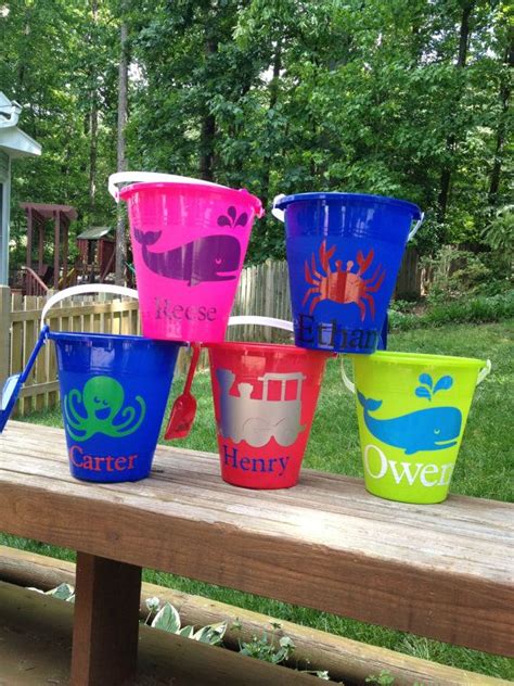 Personalized Sand Buckets By Thethoughtfultulip On Etsy 1000
