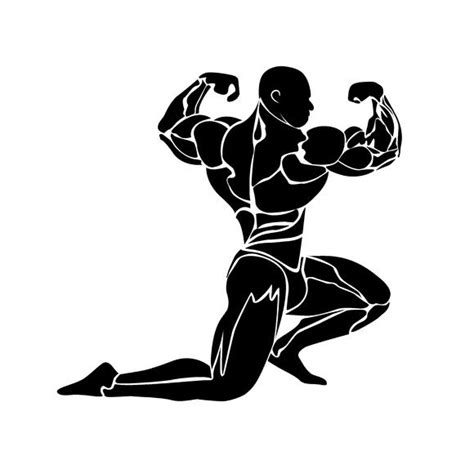 Bodybuilding Icon Muscles Vector Gym Art Bodybuilding