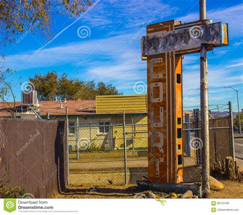 Abandoned Sign From Out Of Business Motel Stock Image Image Of