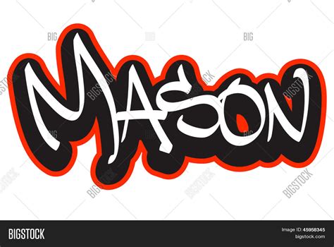 Mason Graffiti Font Style Name Vector And Photo Bigstock