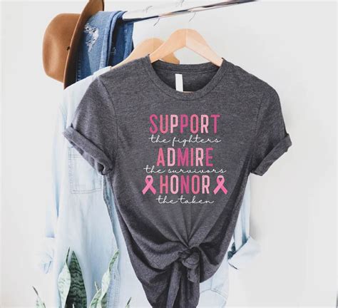 Support Admire Honor Shirtbreast Cancer T Breast Cancer Etsy Canada