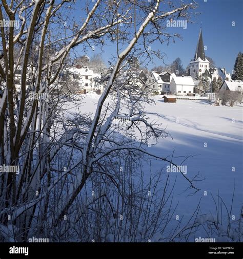 Oberholzklau In Winter Freudenberg Siegerland North Rhine Westphalia