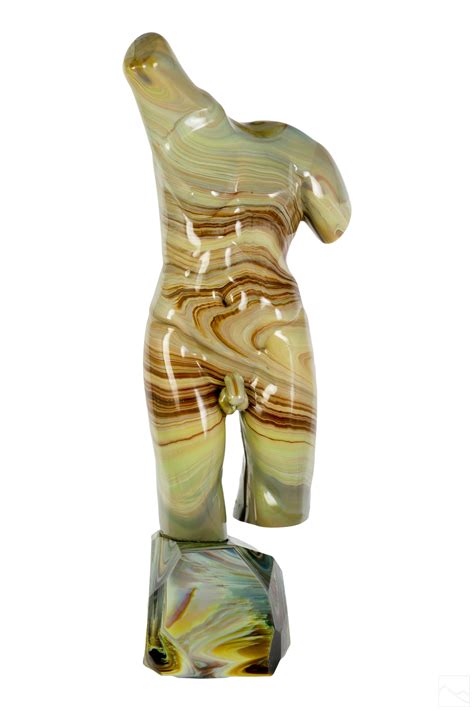 Loredano Rosin Murano Loredano Rosin Art Glass Nude Torso Statue