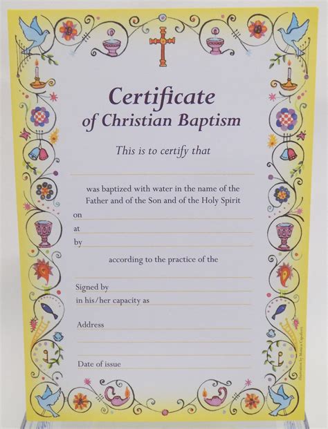 Certificate Of Christian Baptism B201 Liverpool Cathedral