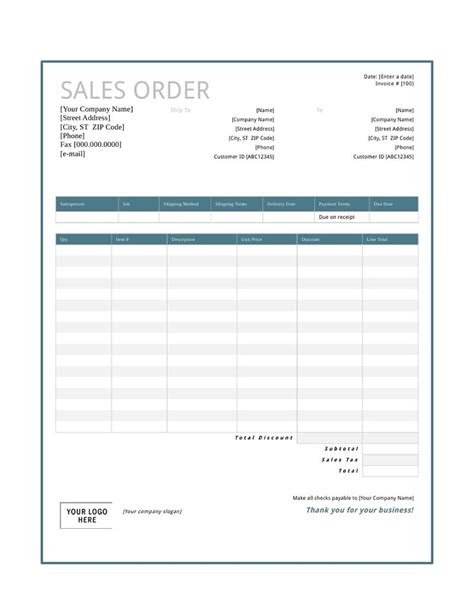 Sales Order Template: Free Download, Create, Edit, Fill and Print