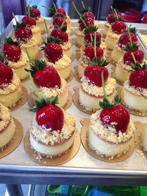 Mini Cheesecakes Topped With Strawberries Mini Cheesecakes Mini Desserts Desserts