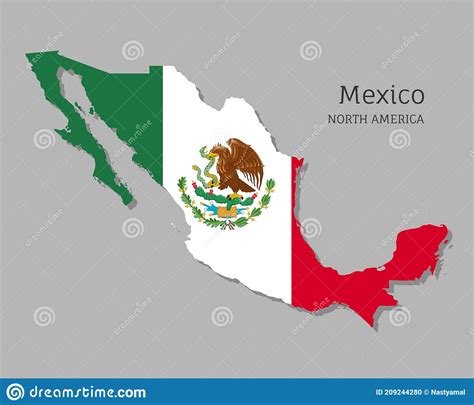 Map Of Mexico With National Flag Stock Vector Illustration Of Land