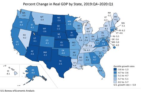 Gross Domestic Product By State 1st Quarter 2020 Us Bureau Of