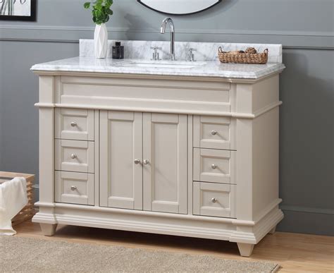 Cap off your bathroom vanity with a gorgeous marble or granite countertop that will look amazing and hold up for years and years. 48" Italian Carrara Marble Top Bathroom Vanity