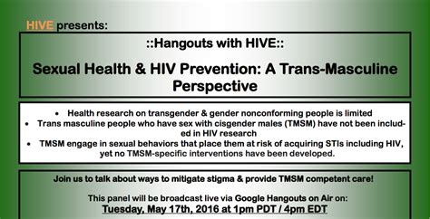 Hangouts With Hive Trans Msm Sexual Health Hive