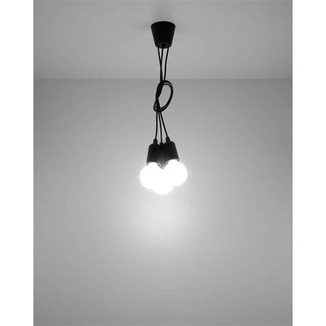 Lampa wisząca DIEGO 3 czarna zwis potrójny E27 SL 0573 SOLLUX