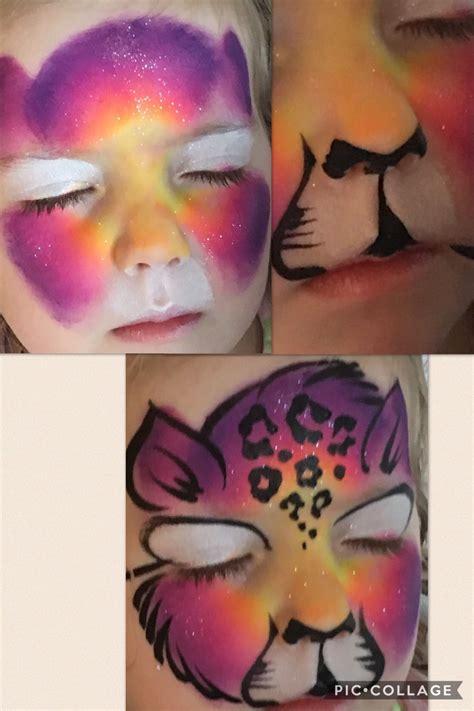 Cat Face Paint Tutorial By Kristy Clewis Rainbow Face Paint Kitty