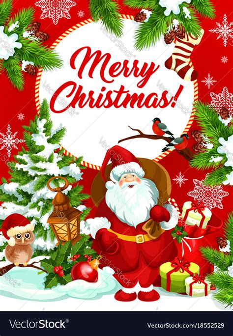 Merry Christmas Santa Ts Greeting Card Vector Image