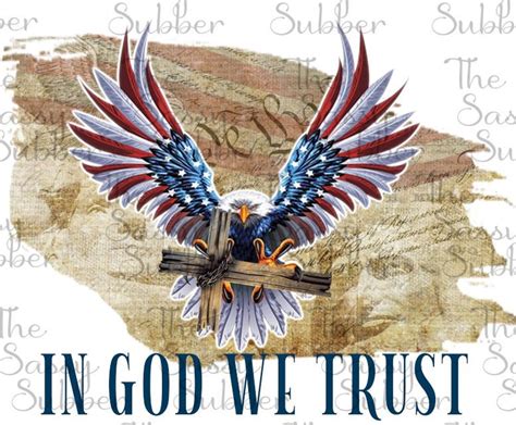Digital File In God We Trust Eagle Cross And Flag Digital Design For