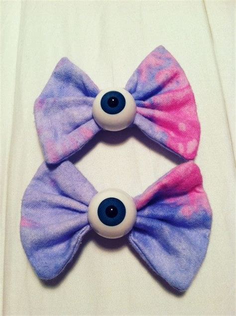 2 PASTEL GALAXY eyeball bows pastel goth spooky cute. $20.00, via Etsy. | Pastel goth fashion ...