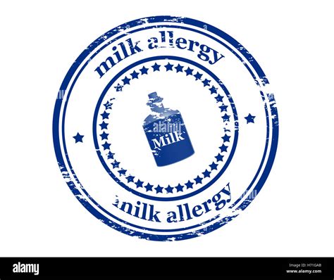 Rubber Stamp With Text Milk Allergy Inside Vector Illustration Stock