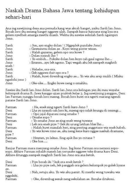 Sandiwara Bahasa Jawa 5 Orang – Belajar