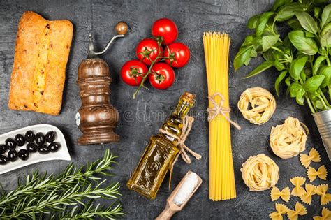Italian Food Ingredients Stock Photo Image Of Cook Basil 78996792