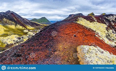 Beautiful Colorful Volcanic Mountains Landmannalaugar In Iceland Stock