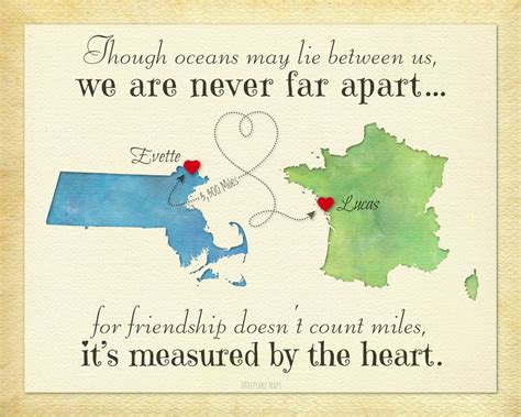Truly heartfelt friend birthday wishes show your pals you love, cherish and admire them. Never Far Apart 2 Place Map Gift for Friend who lives far ...