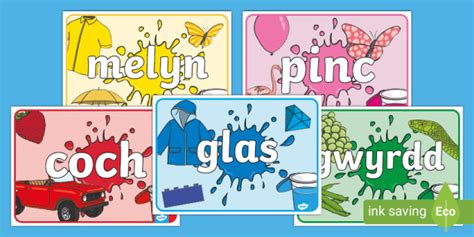 Colours Welsh Display Posters Teacher Made By Twinkl