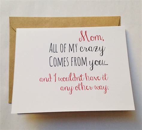 mom card mother s day card mom birthday card funny