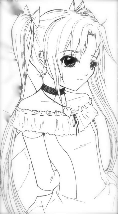 Anime Coloring Page Sad Coloring Pages Pinterest