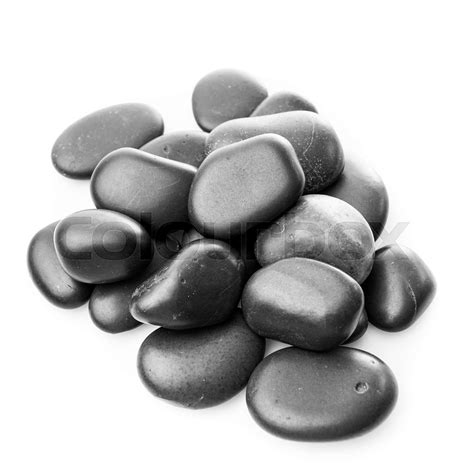 Massage Stones On White Black Stones Isolated Stock Image Colourbox