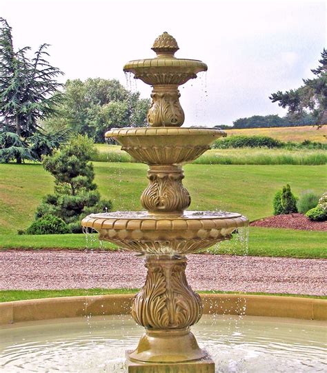 Triple Tier Fountain And Pool Surround Stone Water Feature