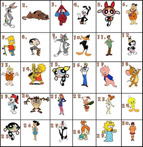 Cartoon Characters Pictures Quiz By Tatty16
