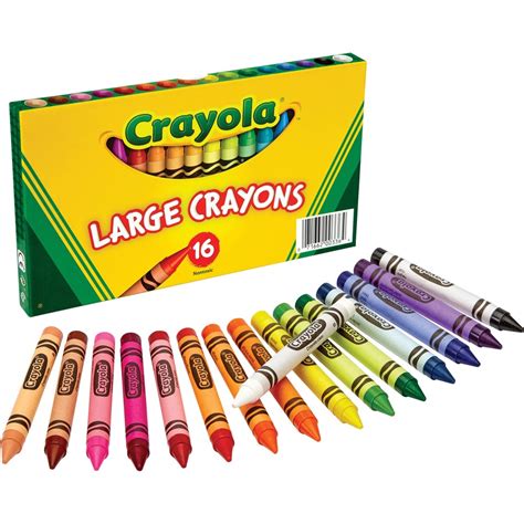 Crayola Large Crayons Black Blue Brown Green Orange Red Violet