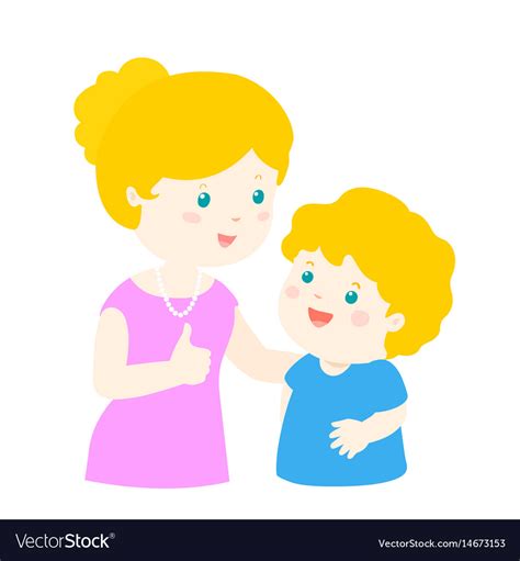 mother admire son character cartoon royalty free vector