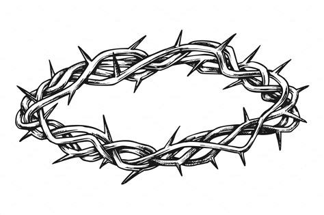 Crown Of Thorns Religious Symbol Object Illustrations Creative Market