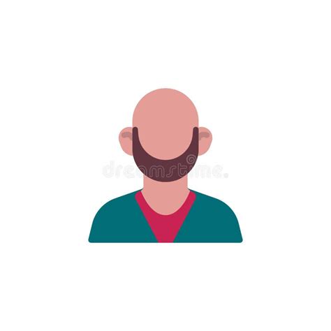 Bald Man With Beard Avatar Flat Icon Stock Vector Illustration Of