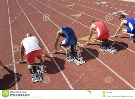 Runners At Starting Line Ready To Race Stock Image - Image: 29655201