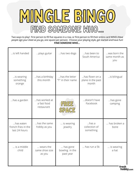 Mingle Bingo Find The Guest Icebreaker Game Human Bingo Etsy Teaching