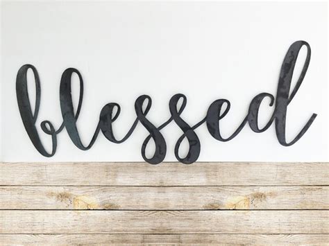 Blessed Word Wall Art Sign Rustic Sign Metal Sign Dining