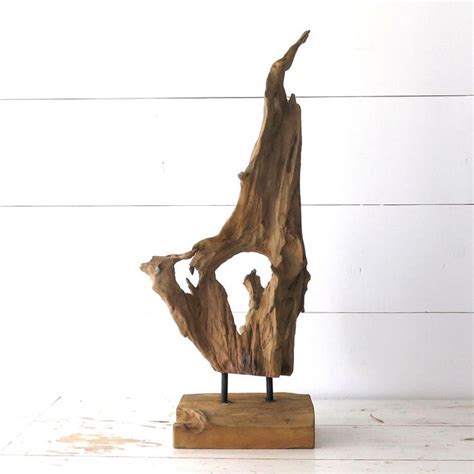 Driftwood Sculpture On Stand Chairish