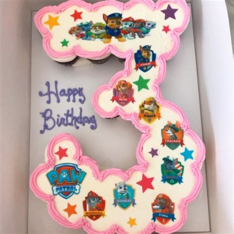 Number Shape Paw Patrol® Cupcake Cake The Cupcake Delivers