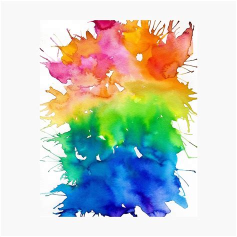 Rainbow Watercolor Paint Splash Art Photographic Print By Artbybee7