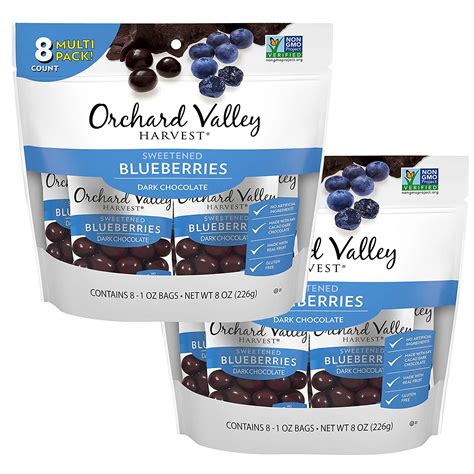 Orchard Valley Harvest Dark Chocolate Covered Blueberries 1 Ounce Bags Pack Of 16
