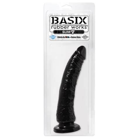 basix rubber 7 inches slim dong with suction cup black on literotica