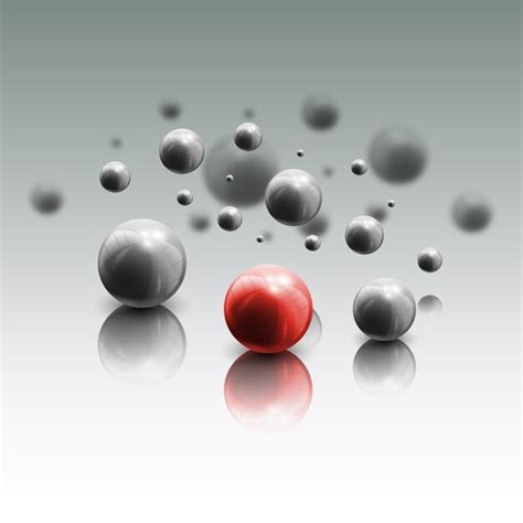 Premium Vector Spheres In Motion On Gray Background