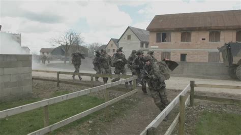 French Soldiers Practise Urban Warfare On Salisbury Plain Training