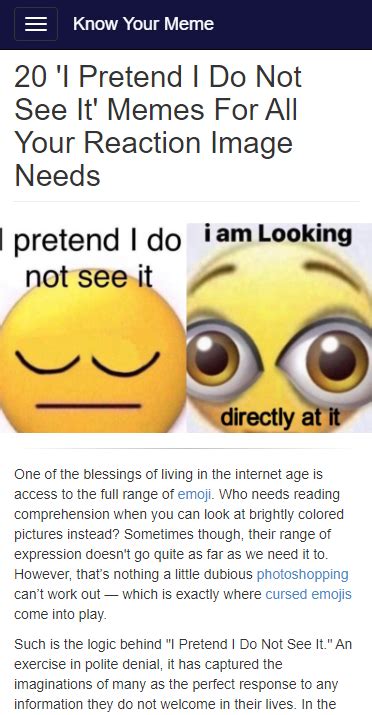 20 I Pretend I Do Not See It Memes For All Your Reaction Image Needs