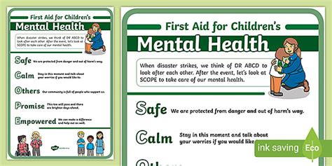 First Aid For Childrens Mental Health Teacher Made