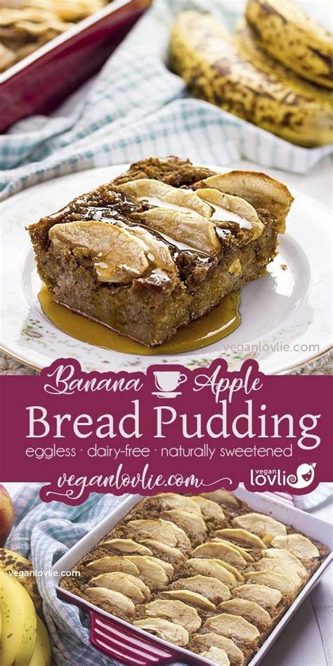 Beat eggs and add sugar and oil. Banana Apple Bread Pudding recipe made with Sourdough Spelt Bread | Dairy-free + Eggless ...