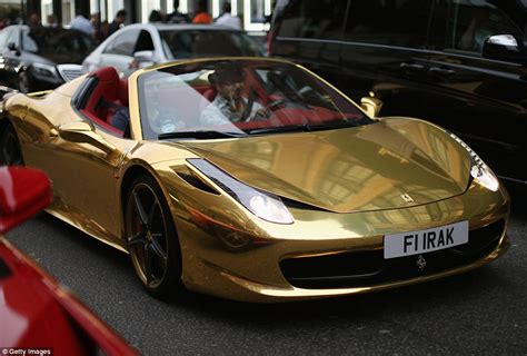 Gold Ferrari Heads Fleet Of Super Sports Cars Taking Over