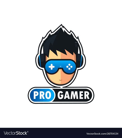 Pro Gamer Gaming Logo Design Template Royalty Free Vector