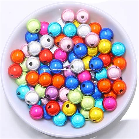 Shining Mixed Dream Acrylic Round Spacer Beads Charms 4 5 6 8 10 12 Mm